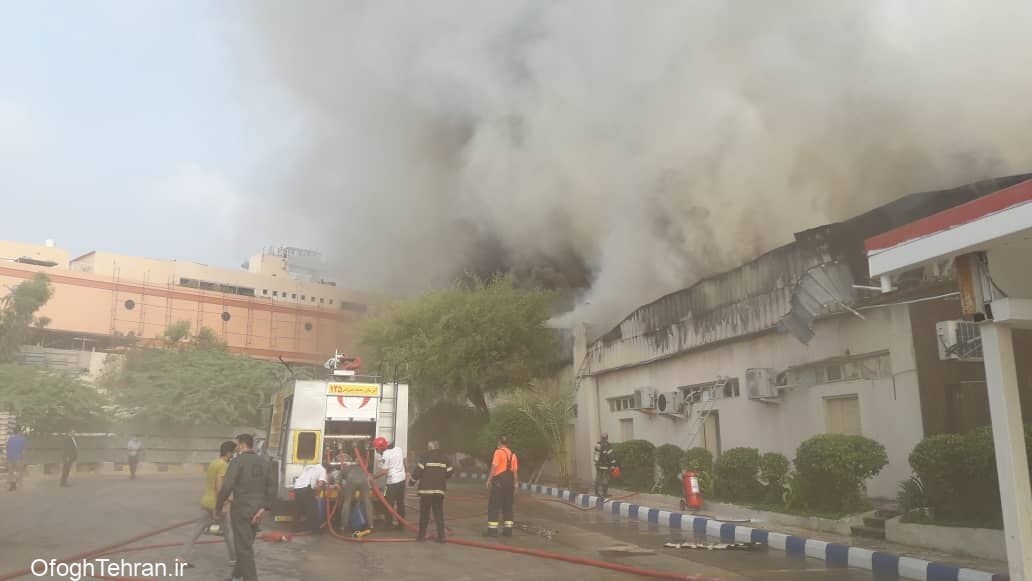 آتش سوزی گسترده در بازار کیش