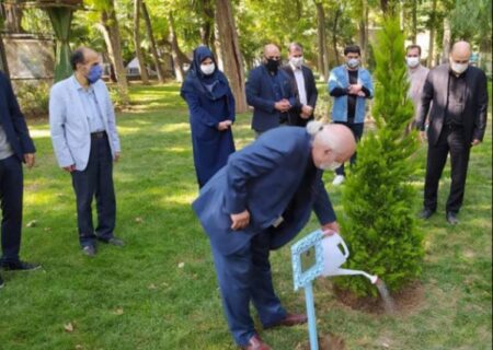 کاشت نهال یادبود استاد عباس جوانمرد در قلب طهران توسط بهزاد فراهانی