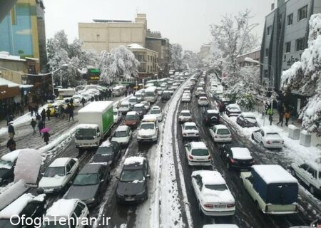 وضعیت ترافیکی معابر تهران یک روز بعد از بارش برف سنگین