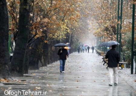 افزایش ابر و رگبار پراکنده باران در تهران از جمعه